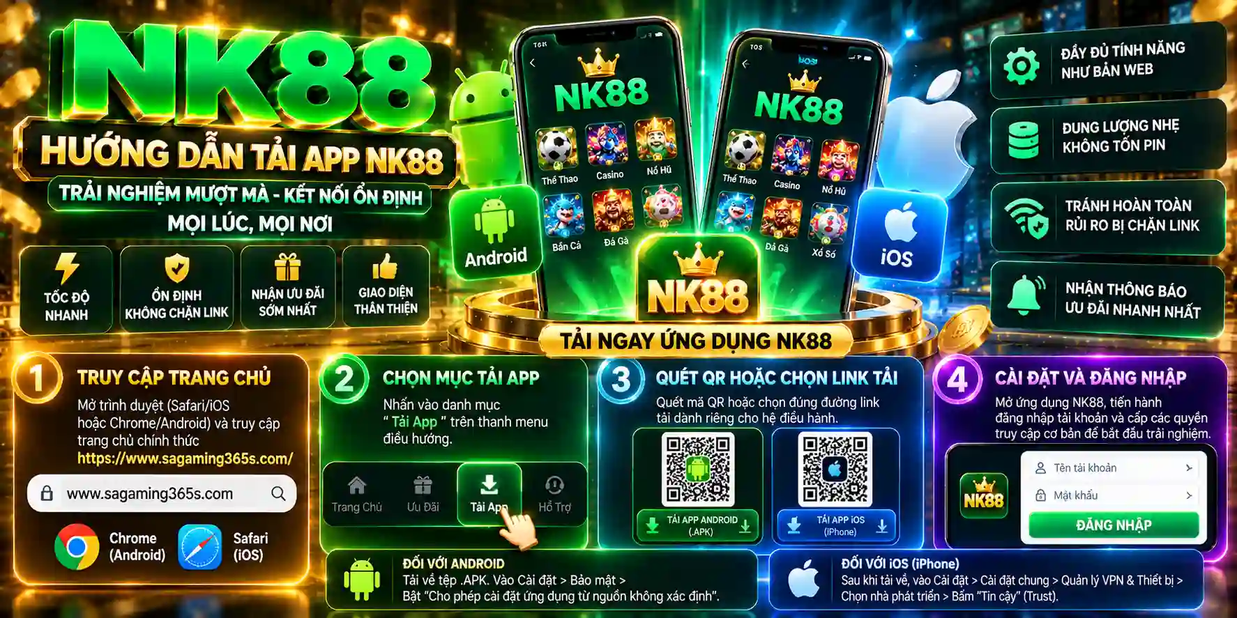 Hướng Dẫn Tải App NK88 Cho iOS & Android